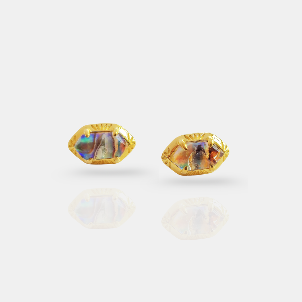 Whispers Of The Aurora Stud Earrings : ER-AURO26-YG-MLT