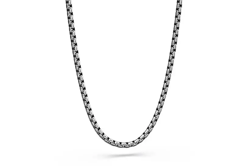 925 Sterling Silver Unisex Round Box Roque Chain : ROQ-CHN-20