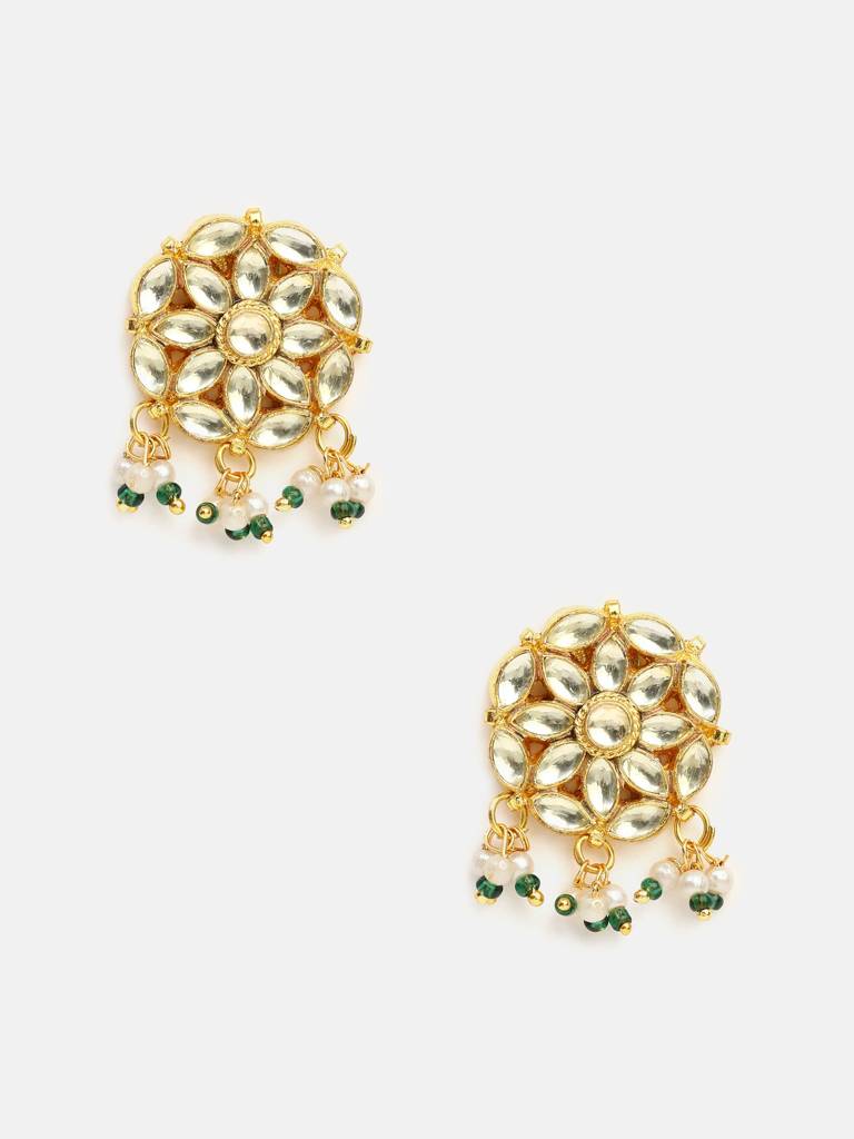 Bahar Polki Kundan Honeycomb Stud Earrings – Simar Collection : RRKMAY26-103