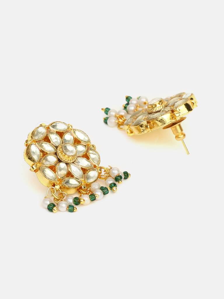 Bahar Polki Kundan Honeycomb Stud Earrings – Simar Collection : RRKMAY26-103
