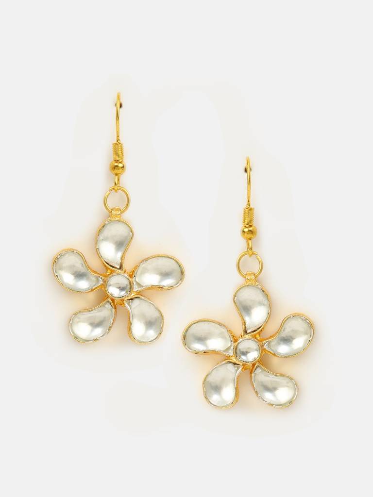 Motimala Phool Drop Pearl Flower Hook Earrings – Simar Collection : RRKMAY26-105
