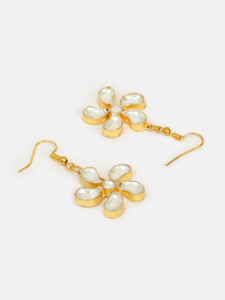 Motimala Phool Drop Pearl Flower Hook Earrings – Simar Collection : RRKMAY26-105