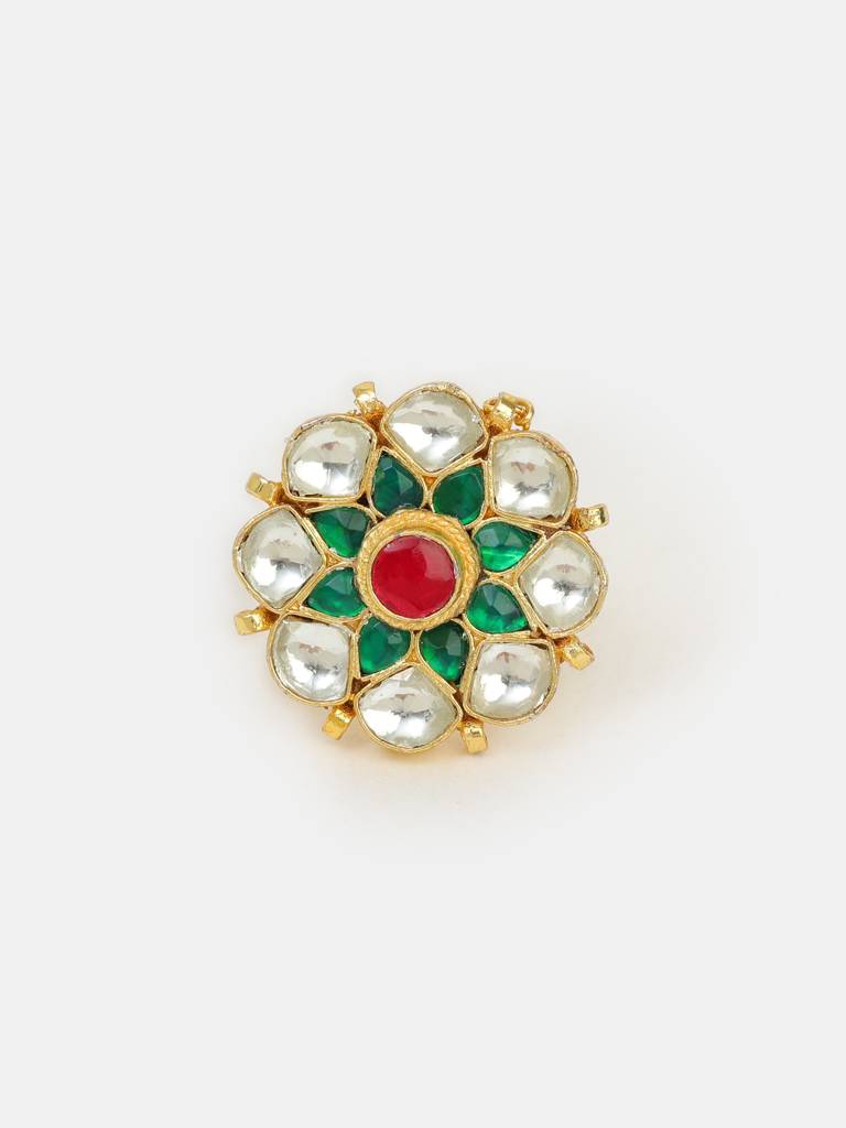 Gulzaar Meenakari Kundan Floral Ring – Simar Collection : RRKMAY26-113