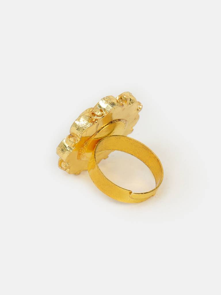 Gulzaar Meenakari Kundan Floral Ring – Simar Collection : RRKMAY26-113