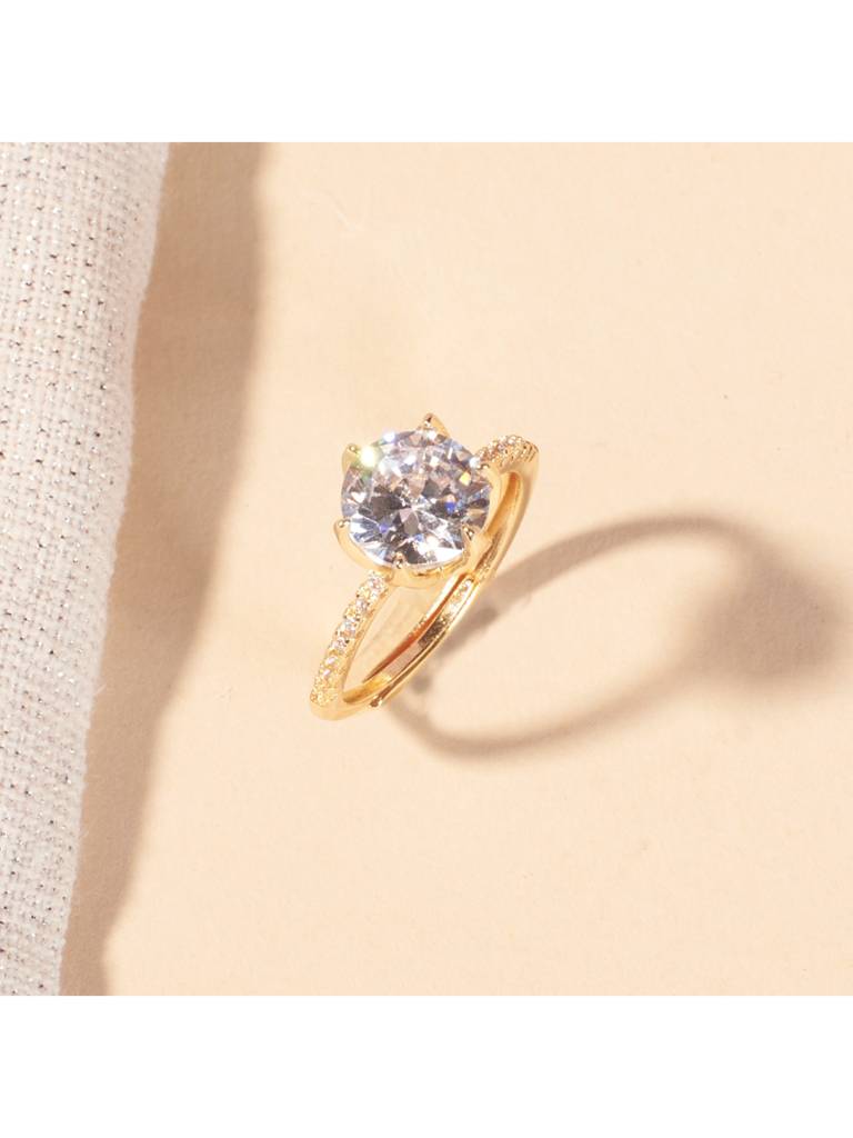 Sparkling Round Crystal Ring For Women & Girls : RS14307-G