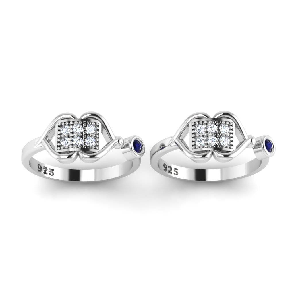Iski Uski 925 Sterling Silver Zircon Toe Rings