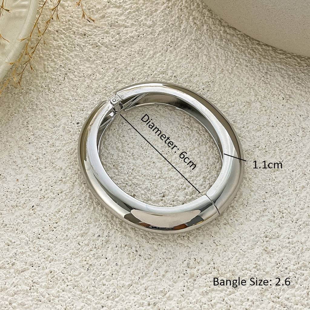 Gold/Silver Plated Shiny Bold Chunky Statement Open Bangle Bracelet : AMU0125B633S