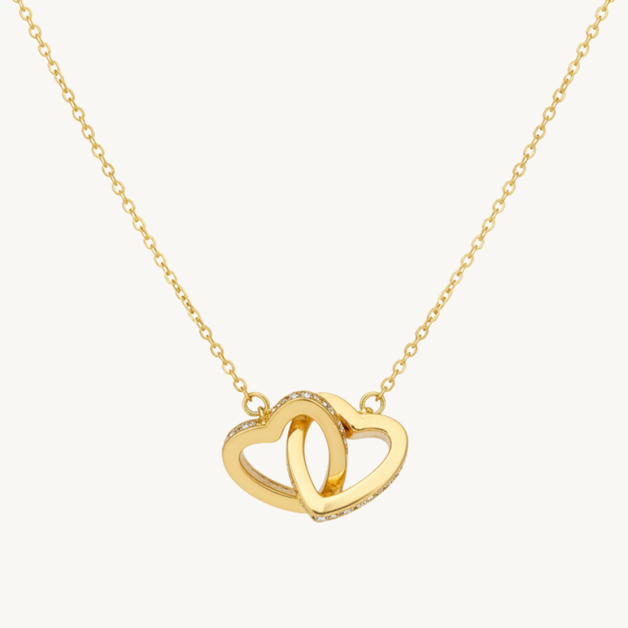 Duo Heart Necklace For Women | Romantic Double Heart Pendant Jewellery : 3213896505