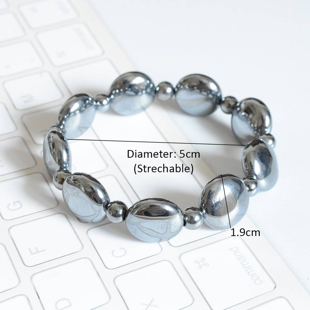 Gold/Silver Plated Bold Chunky Glossy Stretchable Beaded Bracelet : AMU0125B523S