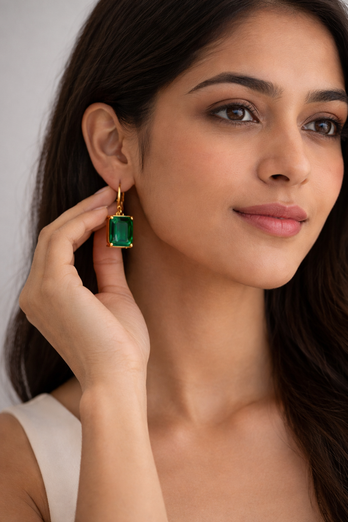Ab Earrings Brass Hook Glass Crystal : SA-56(G)