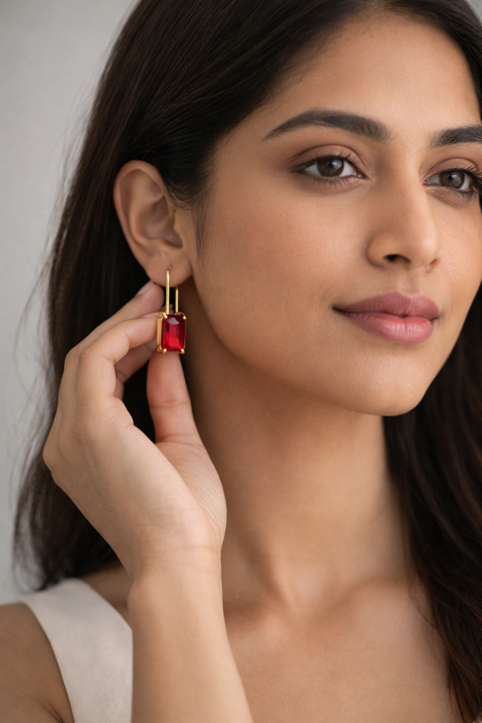 Ab Earrings Brass Hook Glass Crystal : SA-56R