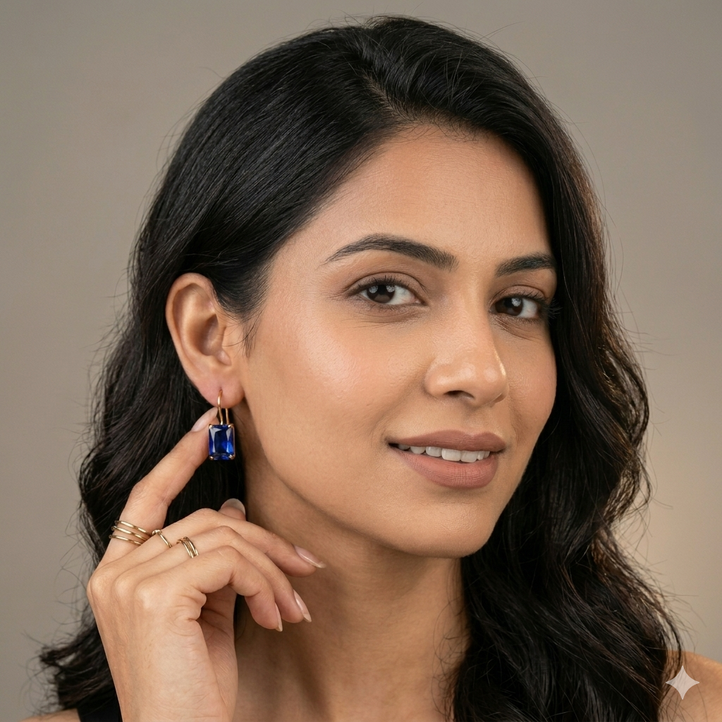 Ab Earrings Brass Hook Glass Crystal : SA-56(VB)