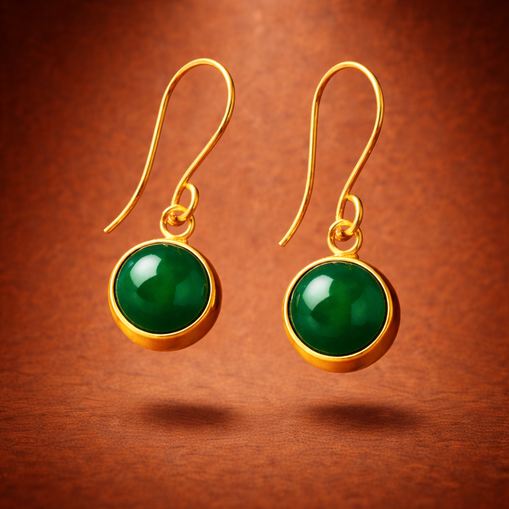 Ab Earring Brass Drops Green : SA-TST2