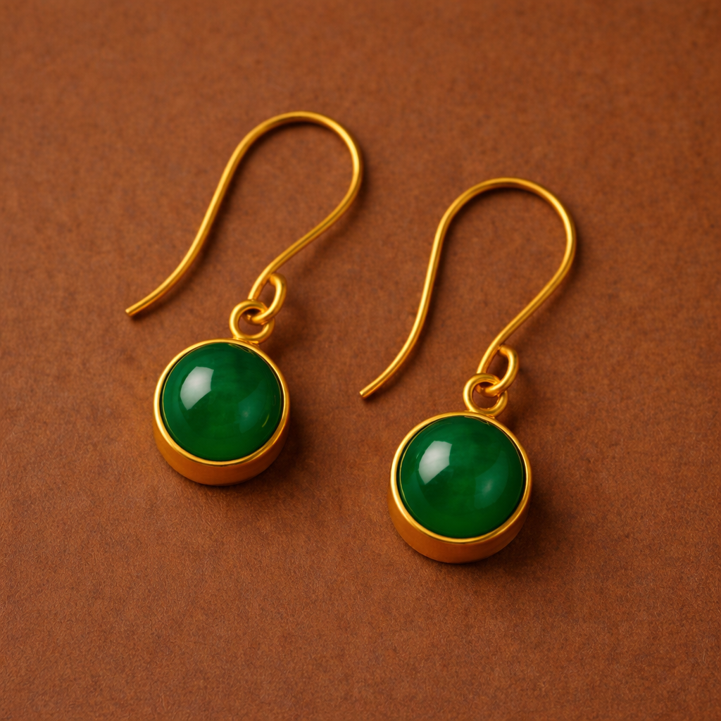 Ab Earring Brass Drops Green : SA-TST2