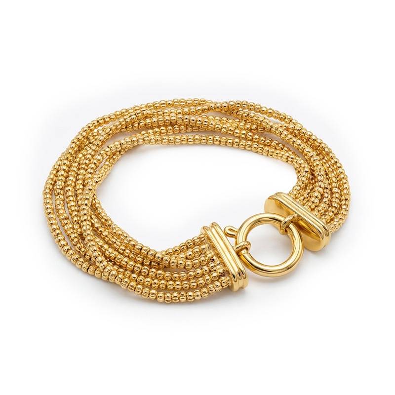 Gold Plated Mesh Chain Bracelet For Women And Girls : Sabine Multi-Strand Bracelet : SABINE-BRACELET