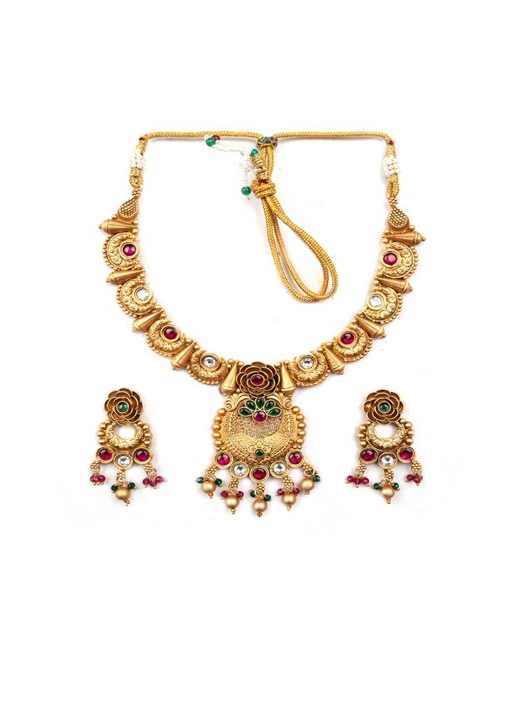 Unique Rajwadi Pushp Necklace Set : SAJP09