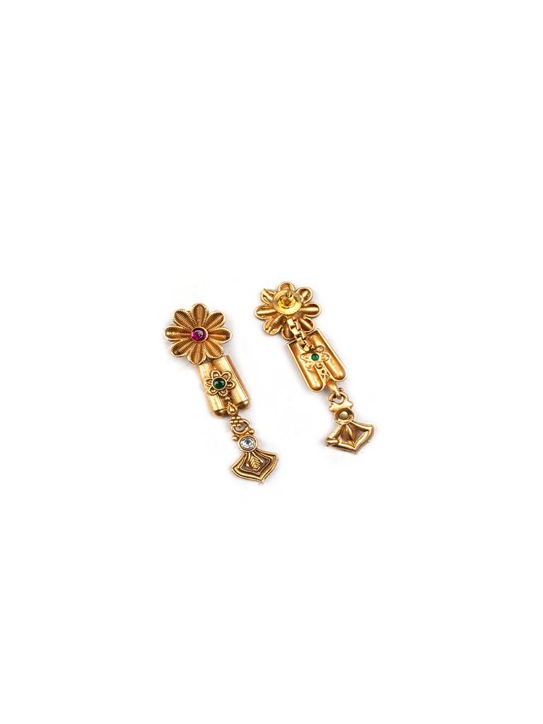 Gold Plated Diamond Rajwadi Necklace Set : SAJP10