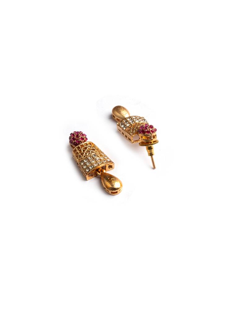Gold Plated Red Ad Long Haram Set : SATJS334LongRed