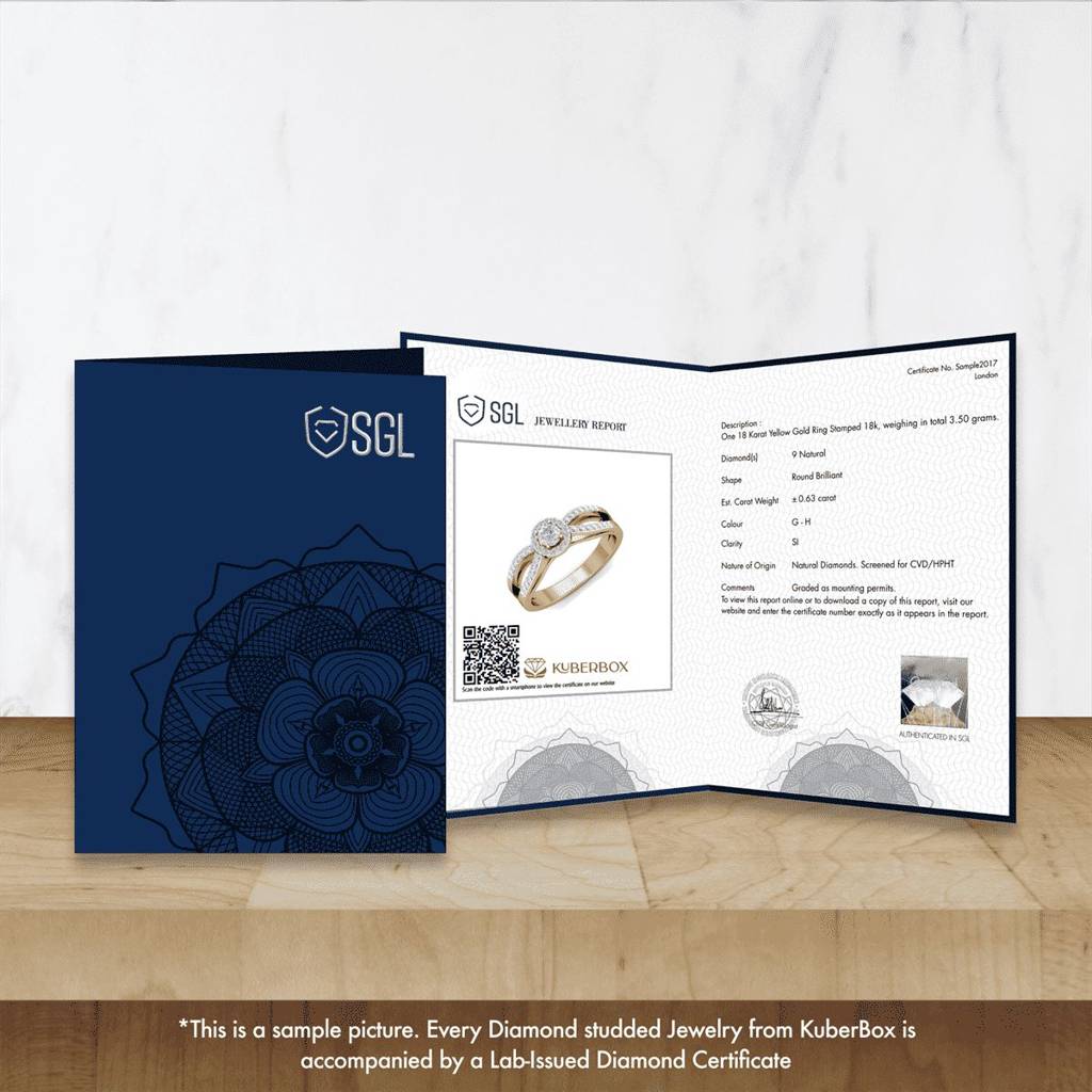 KuberBox 18K Rose Gold Halo Diamond Pendant