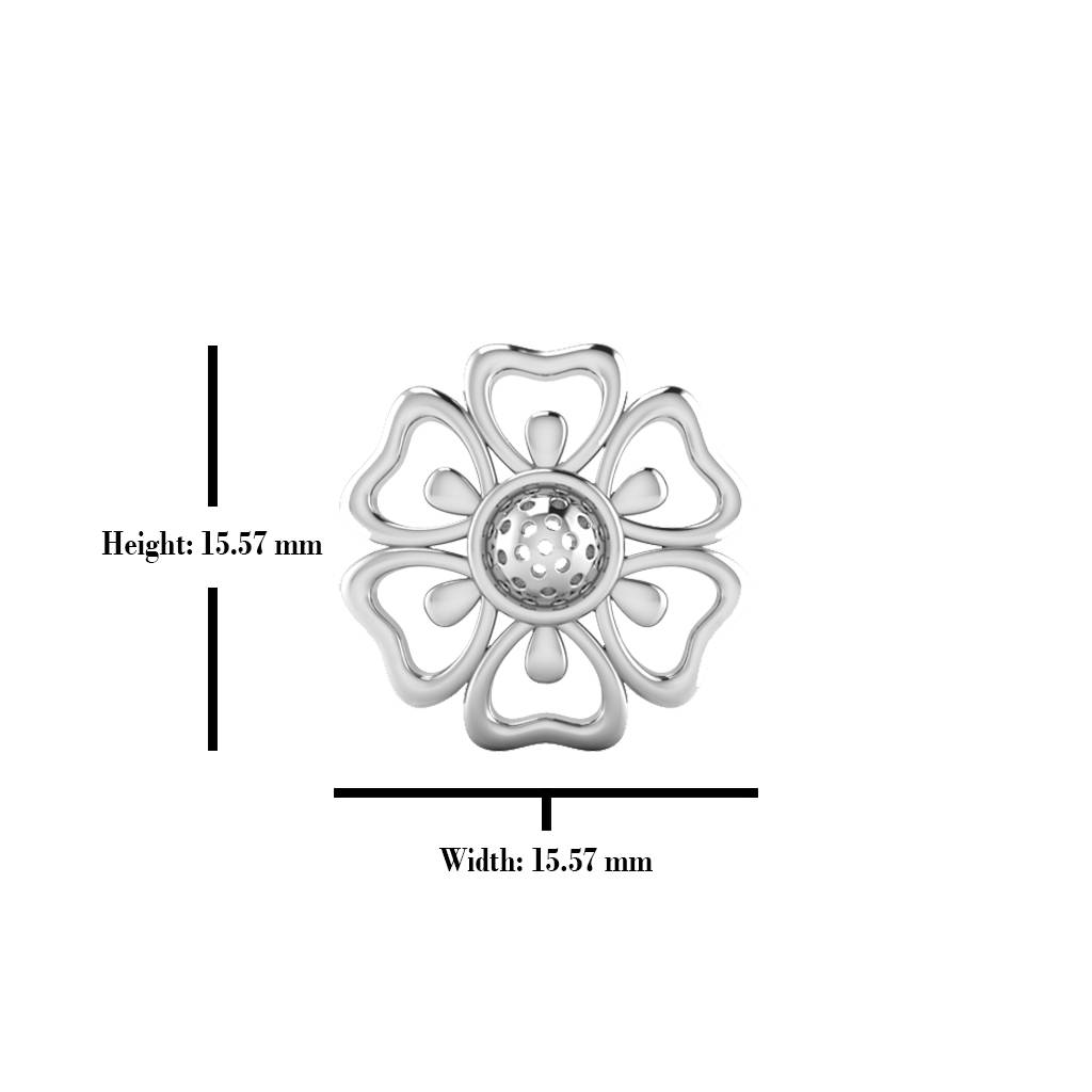 Iski Uski 925 Sterling Silver Flower Silver Stud Earrings