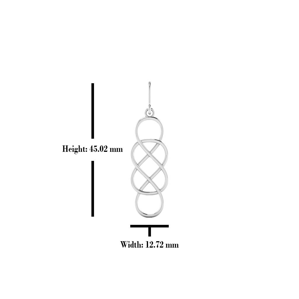 Iski Uski 925 Sterling Silver Infinity Silver Drop Earrings