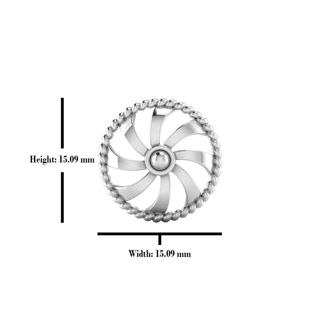 Iski Uski 925 Sterling Silver Round Plain Classic Stud Earrings