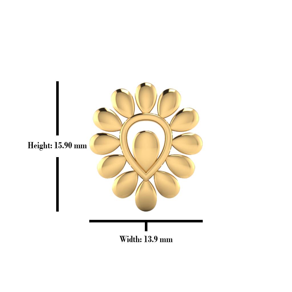 Iski Uski 925 Sterling Silver Floral Plain Silver Stud Earrings