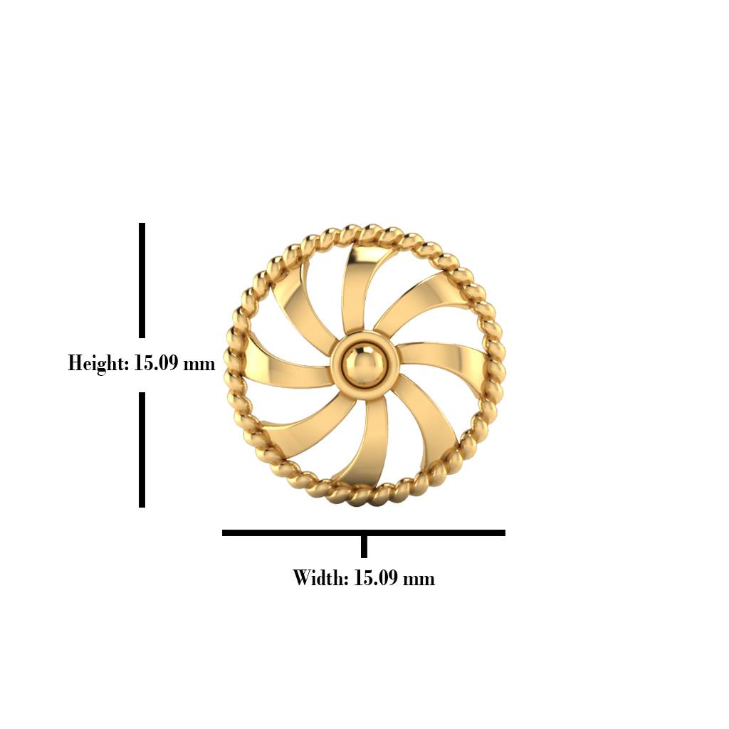 Iski Uski 925 Sterling Silver Round Plain Classic Stud Earrings