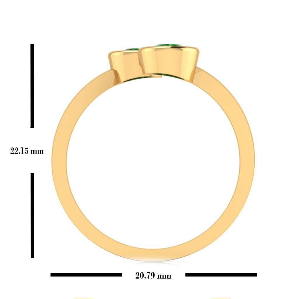 Yellow Gold Heart Silver Ring