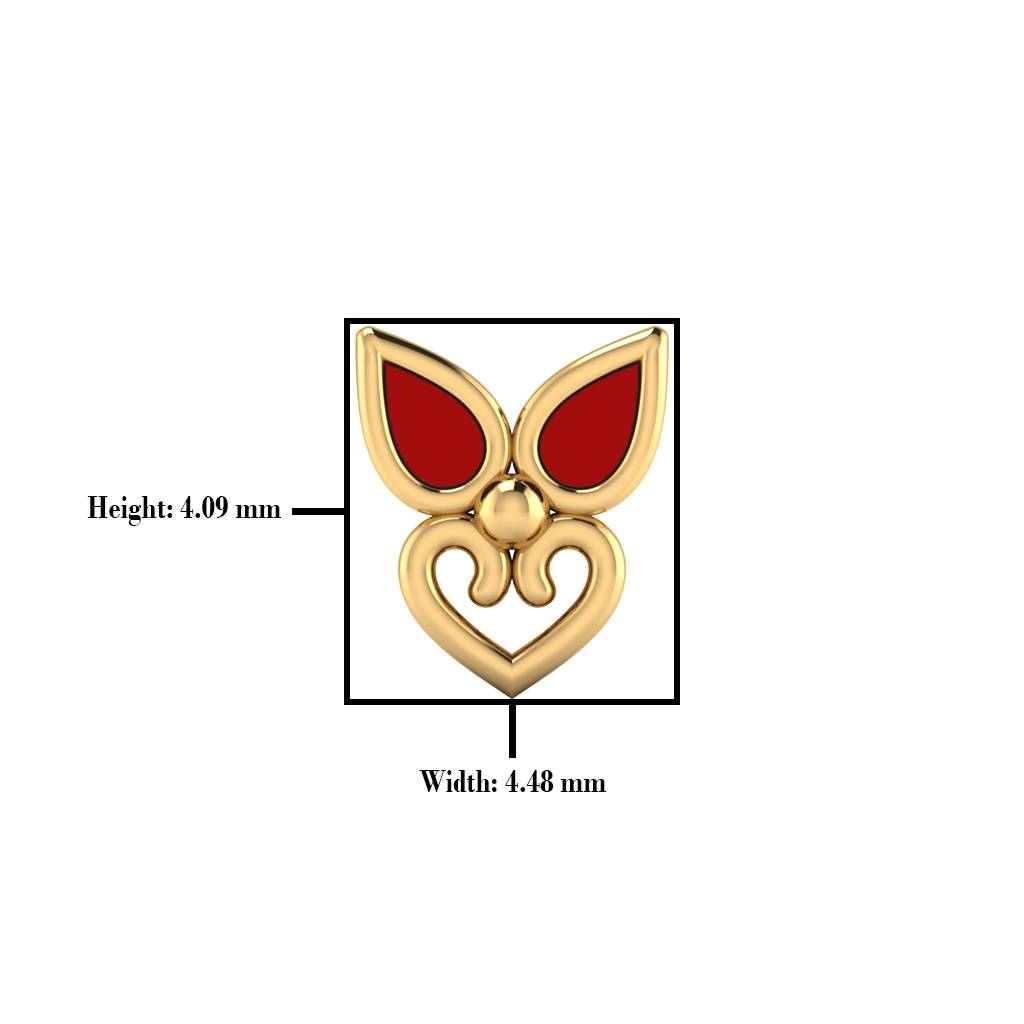 The Saraswati Gold Nose Pin : NS-0547YG