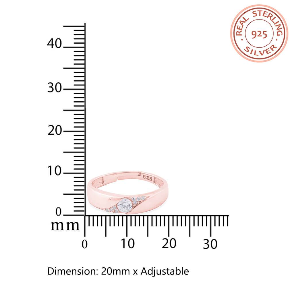 Rose Gold Criss Cross Band Ring For Her : ZLCPLR-1011-WR