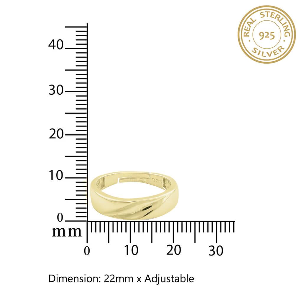 Golden Sparkling Love Band Ring For Men'S : ZLCPLR-1013-MY