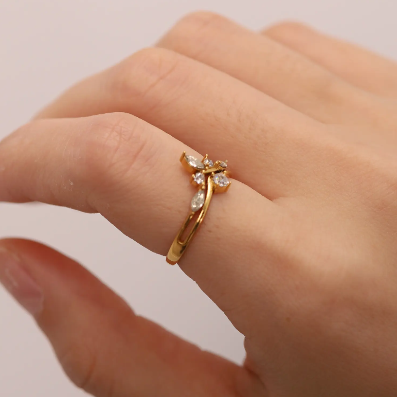 Gold Plated Daily Wear Tiara Resizable Ring : JDR201934