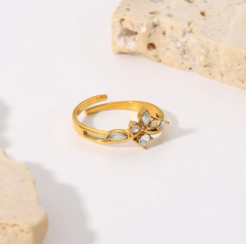 Gold Plated Daily Wear Tiara Resizable Ring : JDR201934