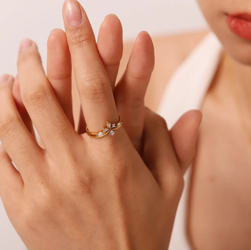 Gold Plated Daily Wear Tiara Resizable Ring : JDR201934