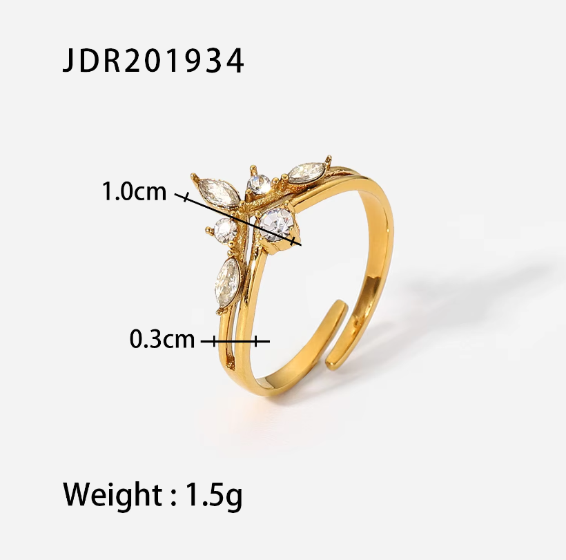 Gold Plated Daily Wear Tiara Resizable Ring : JDR201934
