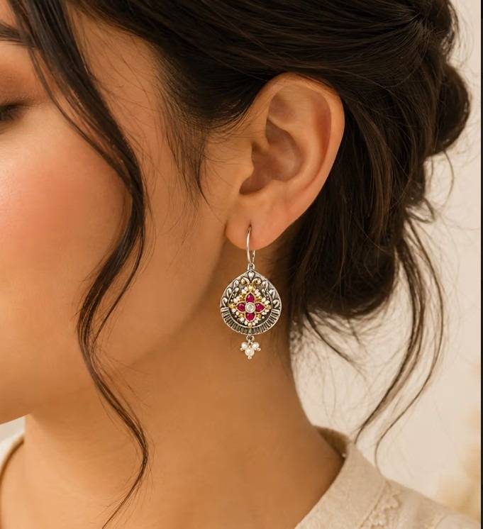 Raas Rang Pachi Hook Earrings : PAS020