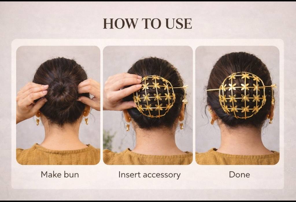 Viana Jewels Bahara Hair Bun Cage Accessory : HB-14-Bahara-Hair-Bun