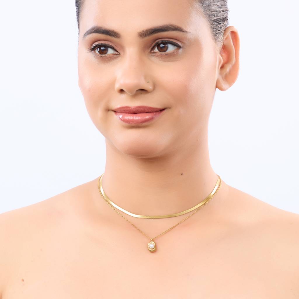 Herringbone Fusion Pearl Pendant : SE11