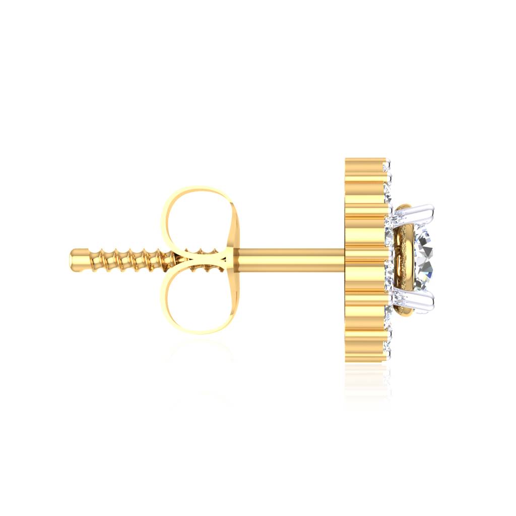 Iski Uski 925 Sterling Silver Moondust Halo Solitaire Stud Earrings