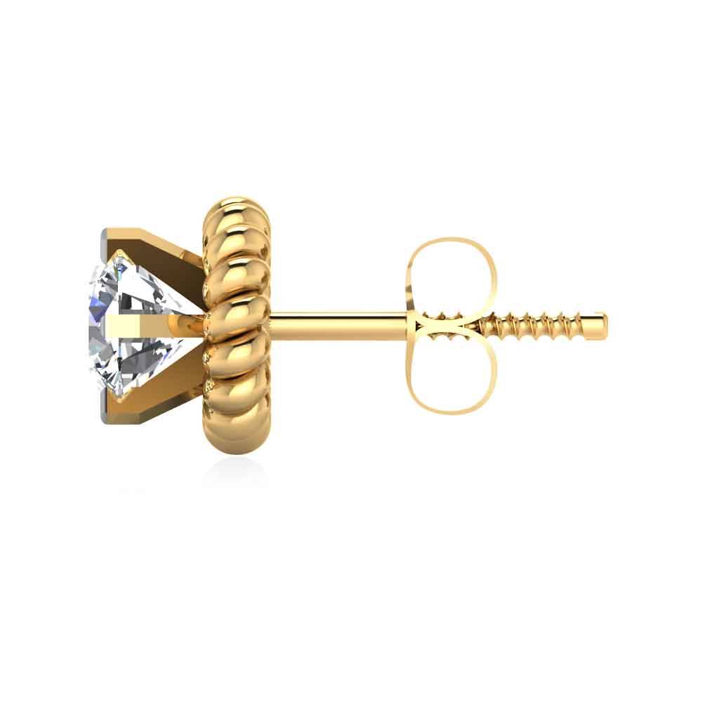 Iski Uski 925 Sterling Silver Classic Solitaire Stud Earrings