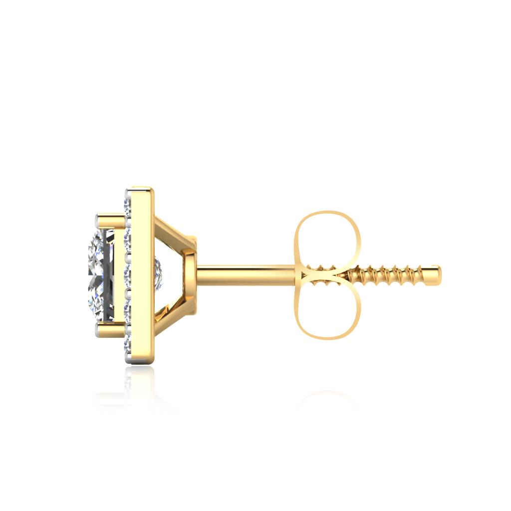 Iski Uski 925 Sterling Silver Princess Solitaire Stud Earrings