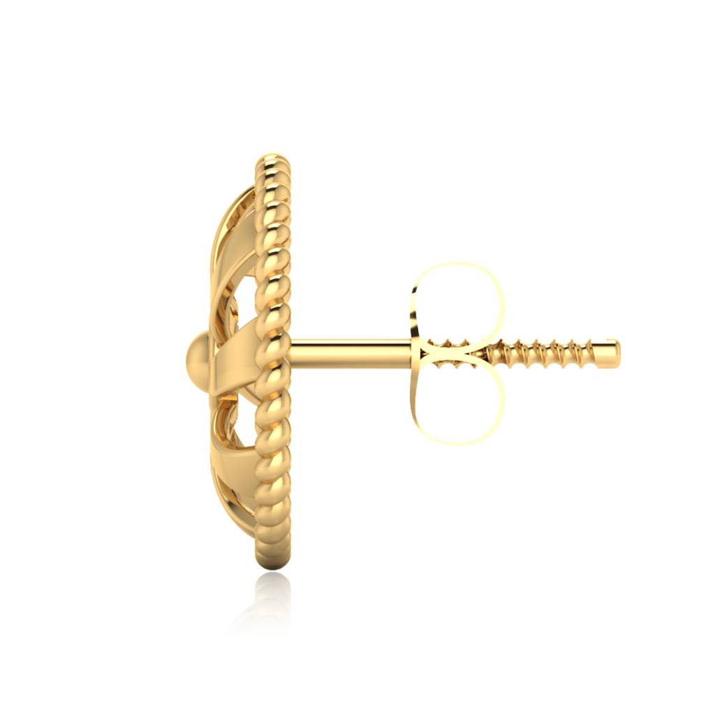 Iski Uski 925 Sterling Silver Round Plain Classic Stud Earrings