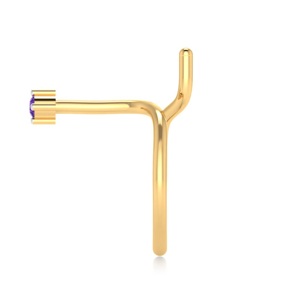 The Fervor Amethyst Nose Pin : NS-0001YGA
