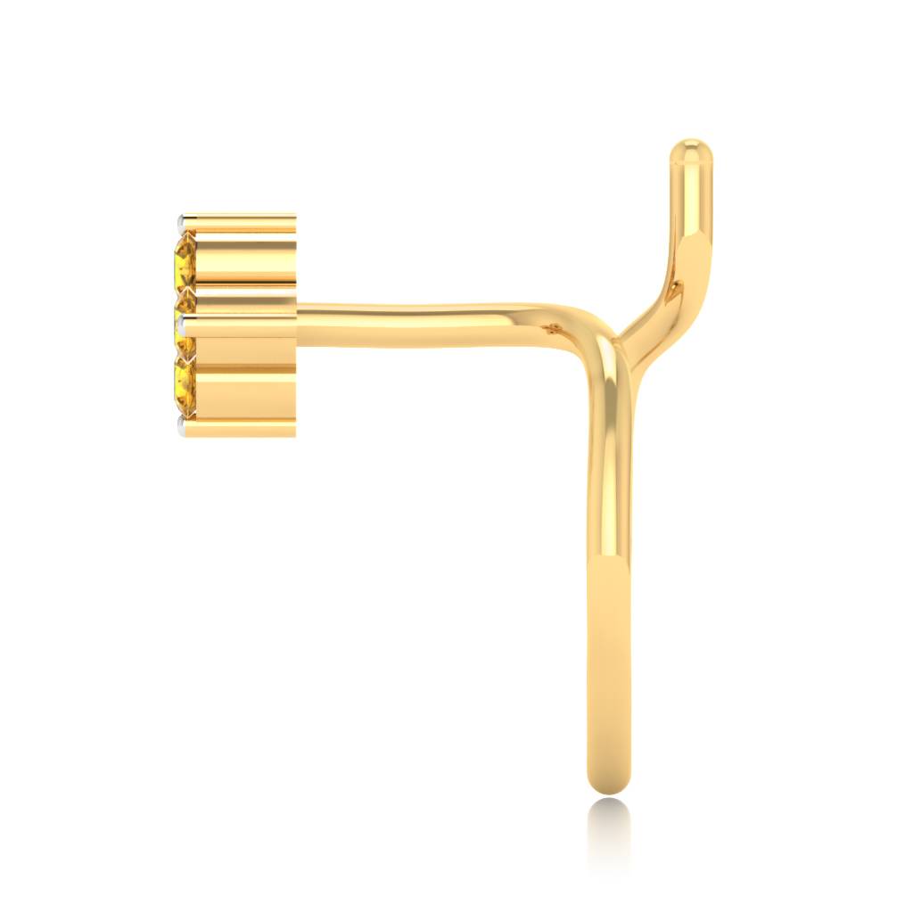 The Ziva Yellow Sapphire Nose Pin : NS-0003YGYS