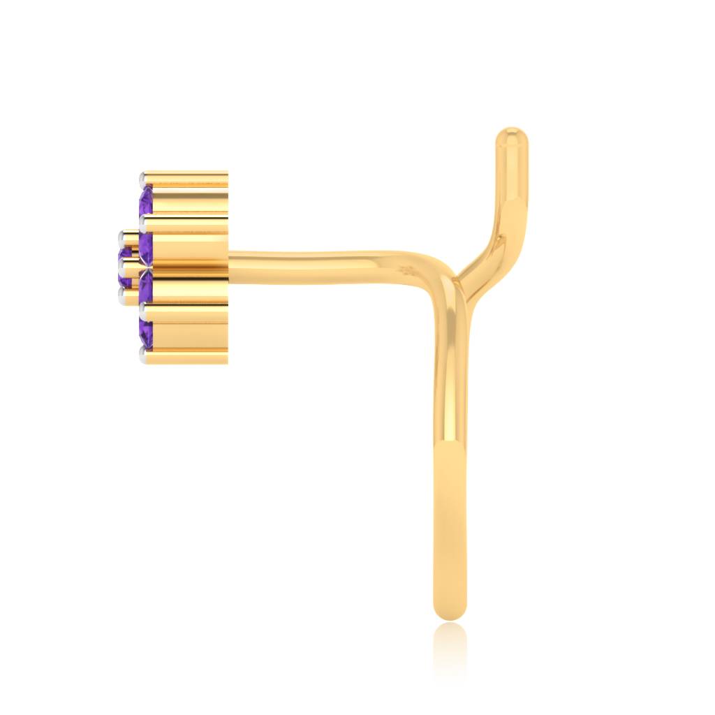 The Peoni Amethyst Nose Pin : NS-0004YGA