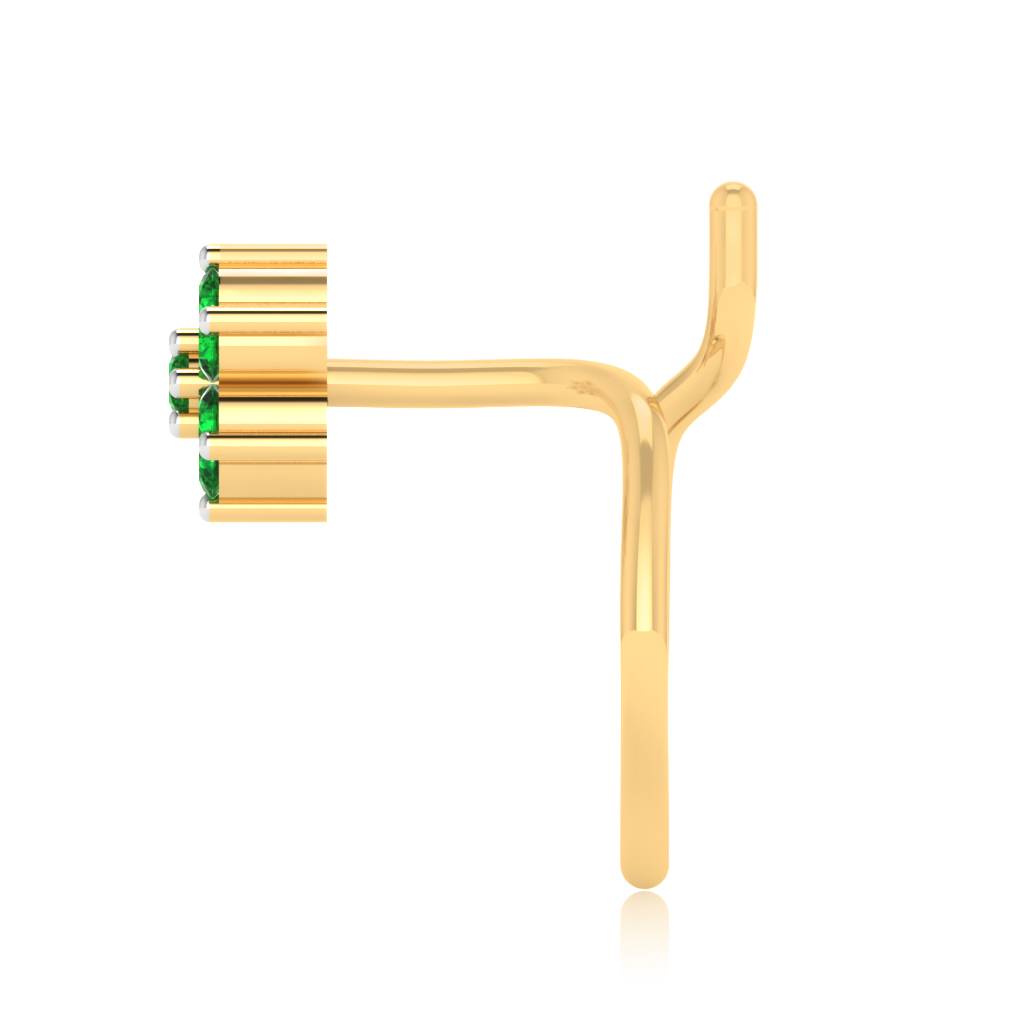 The Peoni Emerald Nose Pin : NS-0004YGE