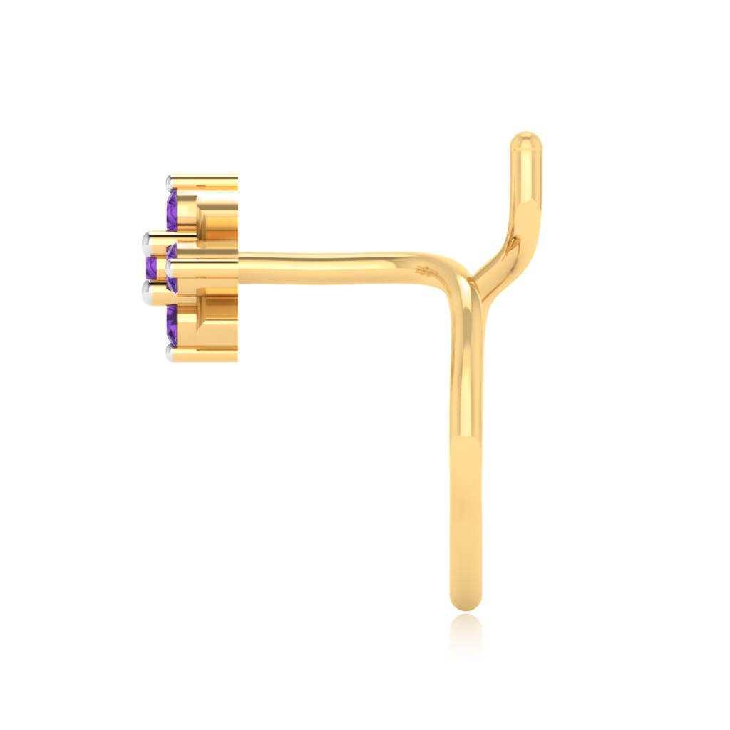 The Vivid Amethyst Nose Pin : NS-0005YGA