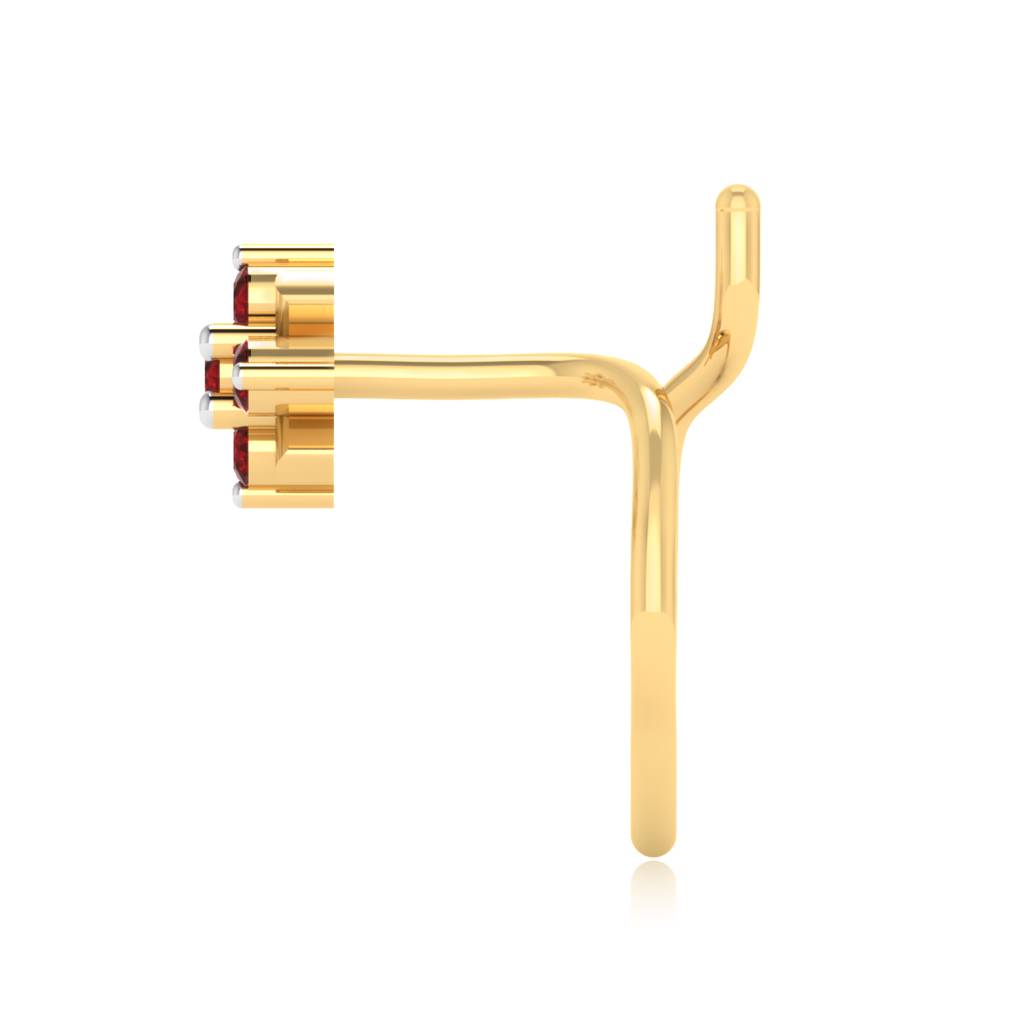The Vivid Ruby Nose Pin : NS-0005YGR