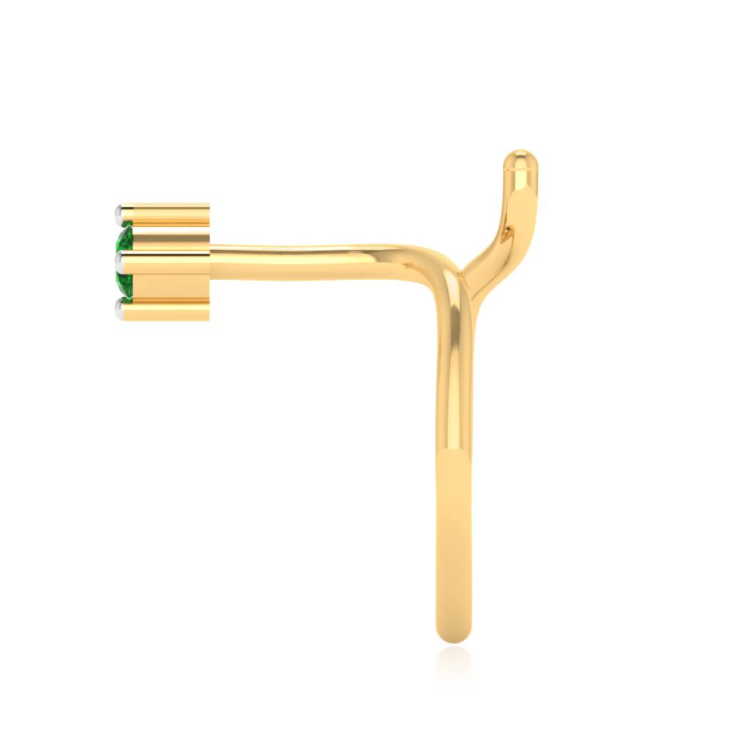 The Elvira Emerald Nose Pin : NS-0008YGE